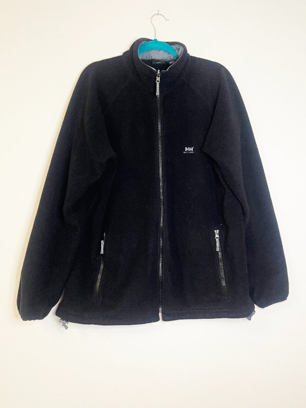 Helly Hansen Black Full Zip Fleece Jacket Women's XL Outdoor Hiking